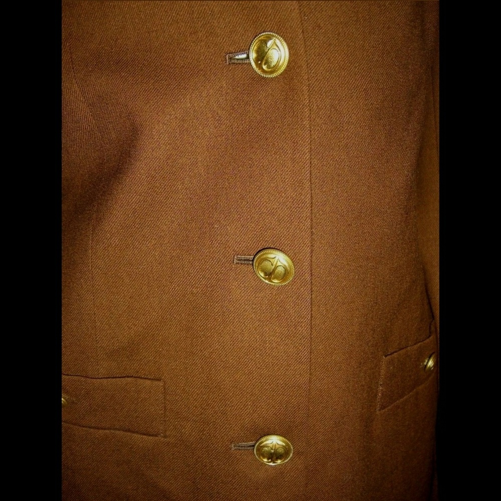 Vintage Christian Dior Blazer Rust Logo Buttons L - Picture 7 of 8